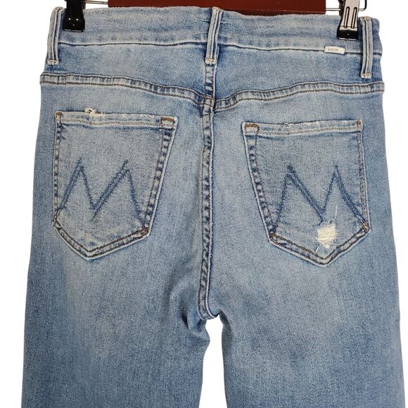 Mother Denim High Waisted Looker Ankle Fray Shoot To Thrill Destroyed Jeans 27 - Picture 4 of 16